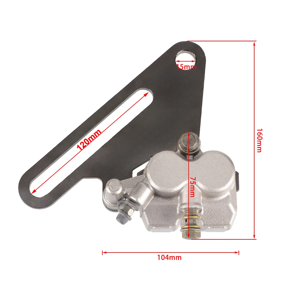 15mm Rear Brake Pump Dual Piston Caliper Assembly for 150cc 140cc 250cc Dirt Pit Bike Off-Road Motorcycle Accessories