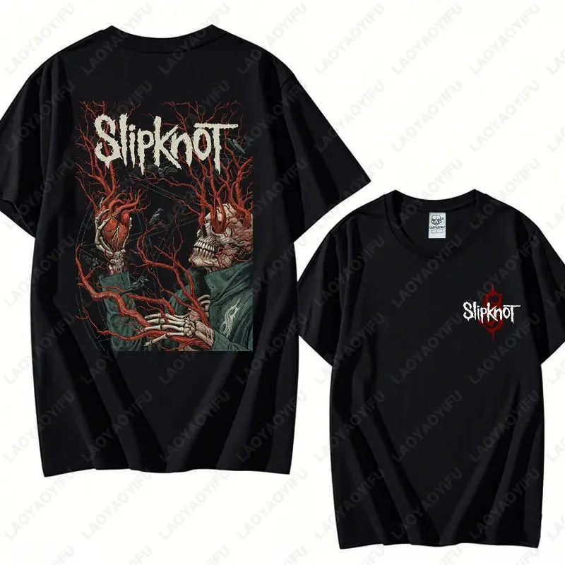 Prepare for Hell Tour Shirt Heavy Metal Cotton Tees Man Rock Band T-shirt Men's Slipknots Double Sided Print Short-sleeve Tops