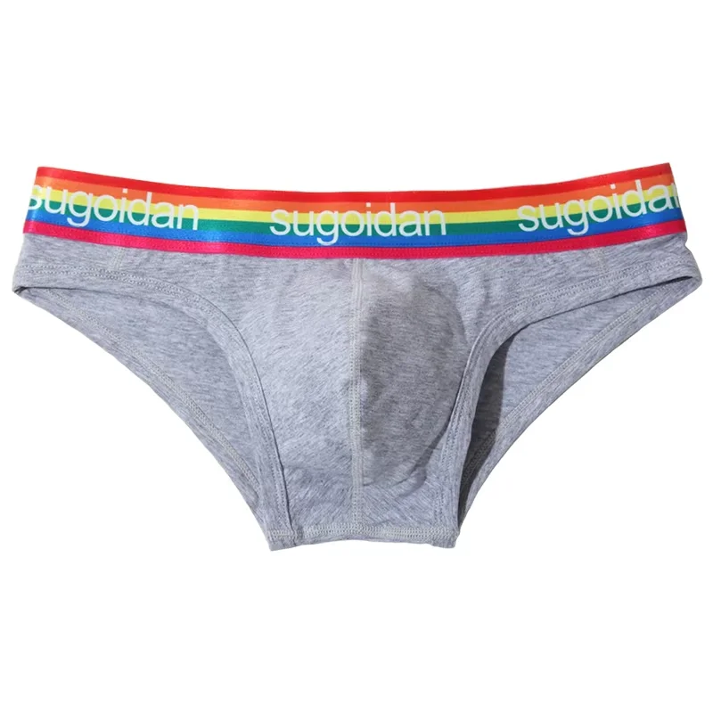 Cotton Bulge Briefs for Men Breathable Comfortable Sweat Absorption Sports Panties Low Waist U Convex Pouch Hip Lift Underpants