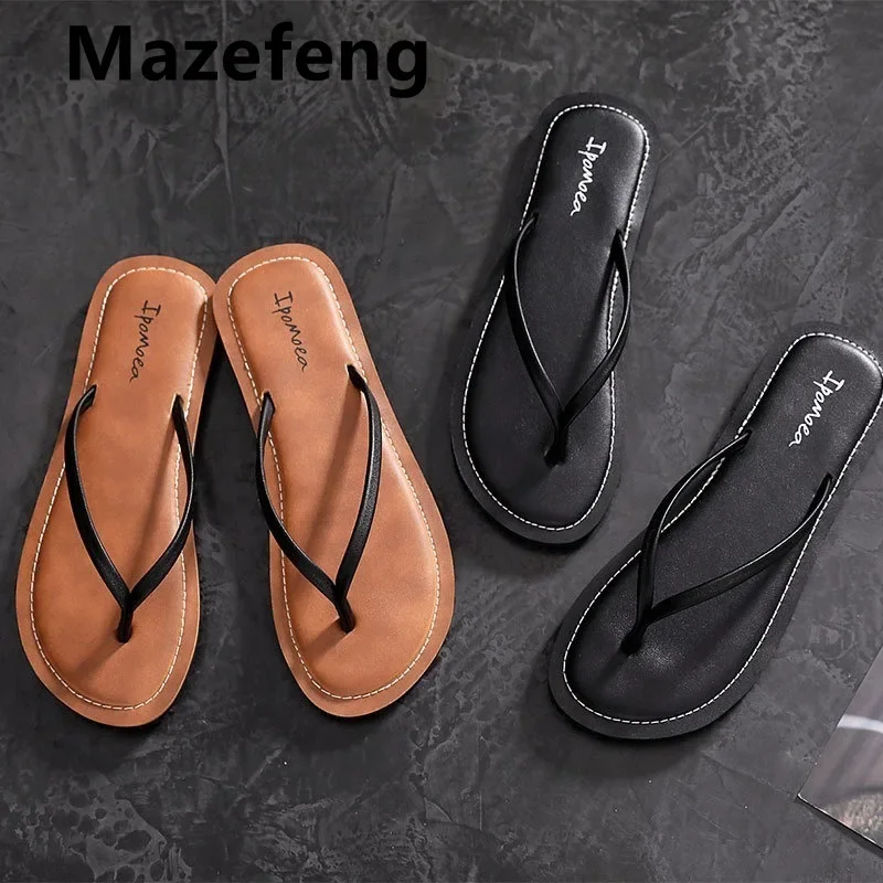 Mazefeng Women Non Slip Flip Flop Slippers Woman Summer Ladies Shoes Comfortable Casual Beach Slides Female Soft 2021 Footwear