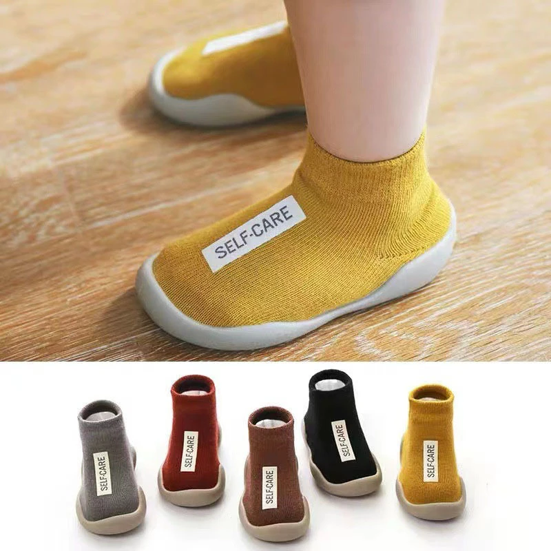 

Baby First Socks Shoes Toddler Walker Infant Boys Girls Rubber Soft Sole Floor Barefoot Baby Casual Shoes Knit Booties
