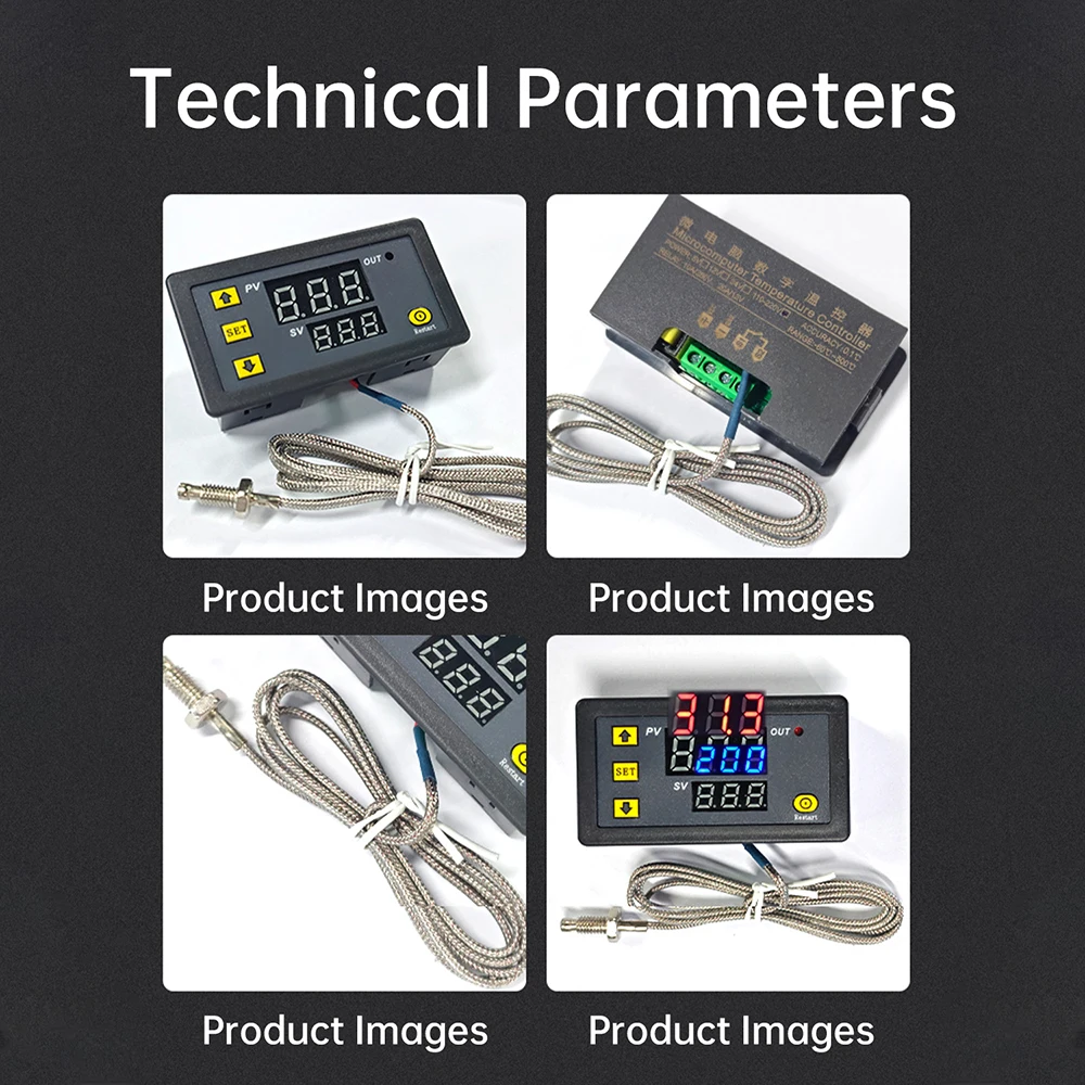 W3230K Thermoelement Digitaler Temperaturregler 10A Relais -60 ° C bis 500 ° C-Anzeige für 5V/12V/24V/110-220V-Anwendungen