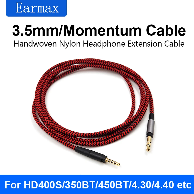 For Sennheiser MOMENTUM HD4.30 HD400S HD458 HD458BT HD450BT HD350BT HD4.40BT Nylon Braided Upgrade Cable