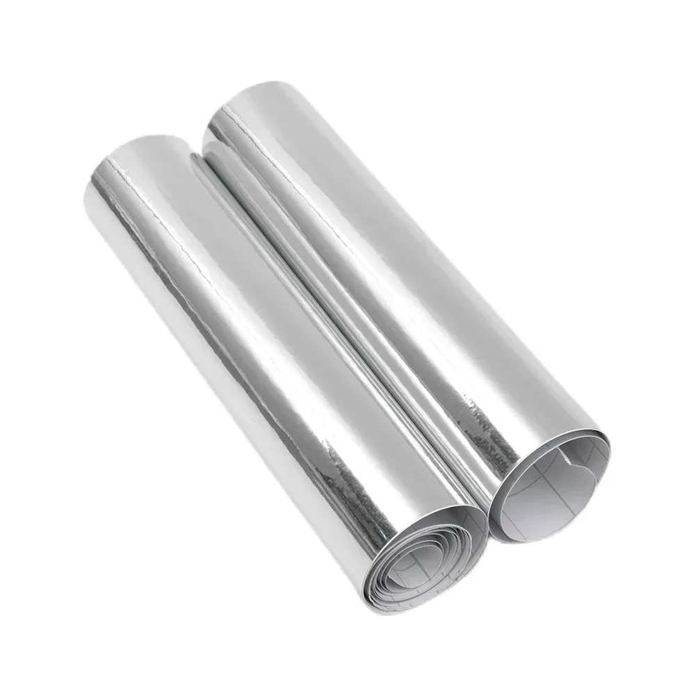 Leicht zu schneiden Auto Aufkleber Film Spiegel PVC Schnell verschluss Ersatz rolle selbst klebend Auto Chrom Aufkleber 1pc Silber