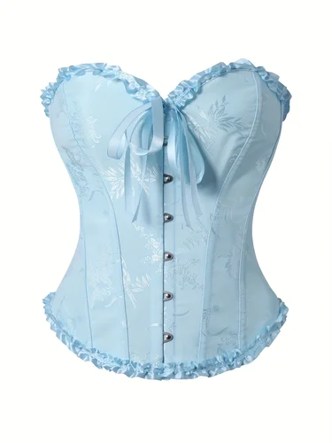 Imagen 1 del producto El corsé de encaje plisado es adecuado para que las mujeres se usan como un top moldeador de corte.