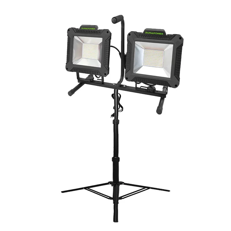 

Garden work light with bracket Outdoor double-head exploration Highlight LED portable rechargeable floodlight