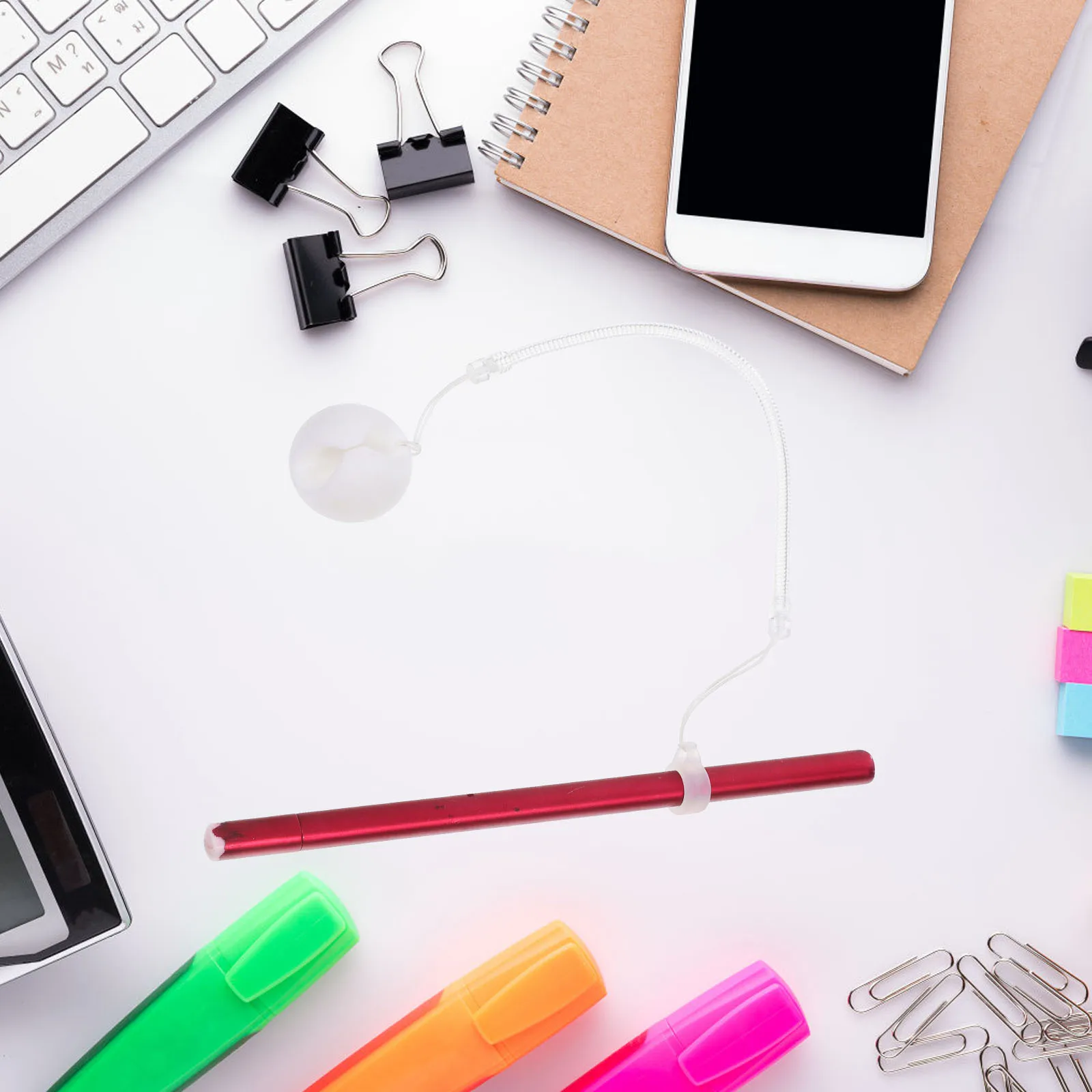 

2pcs Handwritten Pen Tether 25Cm Silicone Base Anti-Slip Secure Grip Chain For Office Checkout Counter Theft Resistant