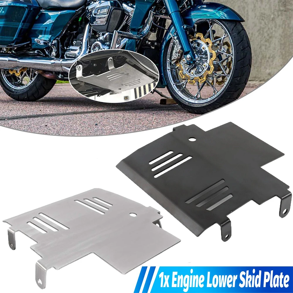 

Motorcycle Engine Lower Skid Plate Black Silver Aluminium Protector For Harley CVO Street Road Glide ST FLHXSE FLHX 2023 2024