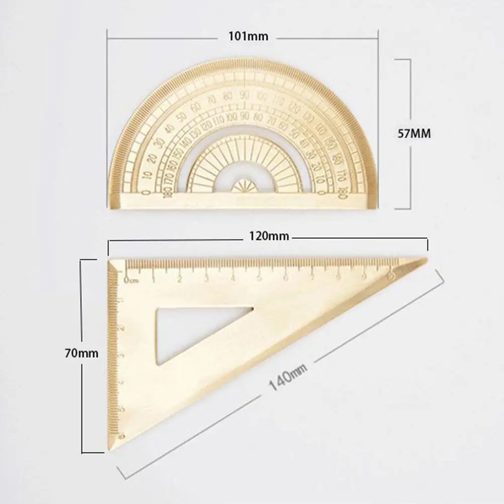 Precision Drawing Triangular Ruler 20Cm Stainless Steel Triangle Ruler for Engineering Design Geometry Protractor School