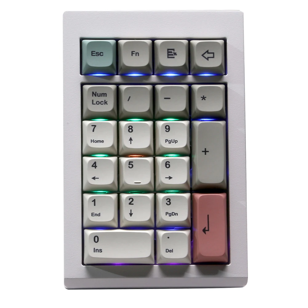 LMK21 Mini Number Pad 3Mode Bluetooth-Compatible 5.0/2.4ghz/Wired Aluminum Alloy RGB Backlit for Win/Mac/Gaming