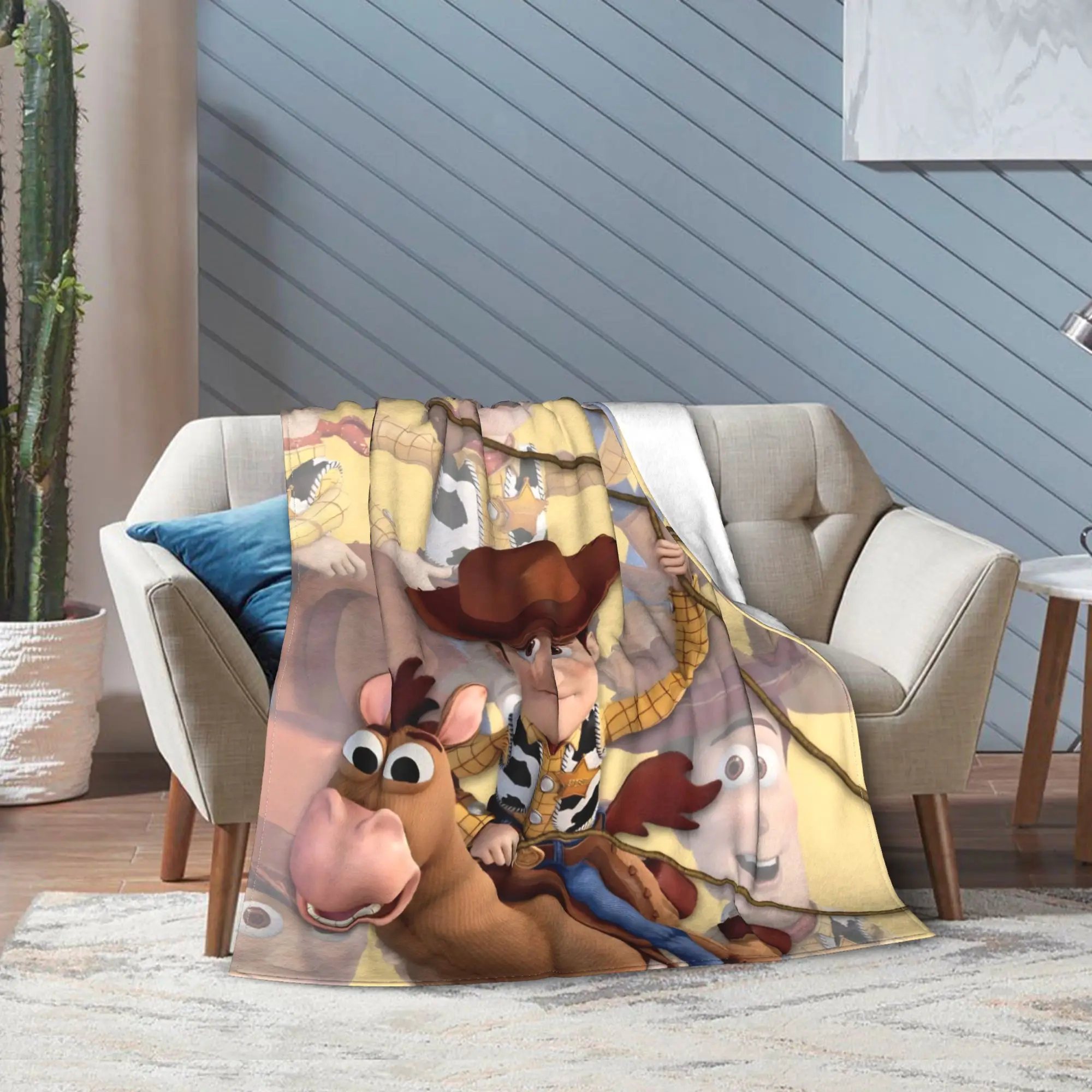 

Одеяло «История игрушек» с героями мультфильмов «Баззз Лайтер и Вуди», супер мягкие уютные пледы для кровати, 50x60 дюймов, пледы для постельного белья разных размеров