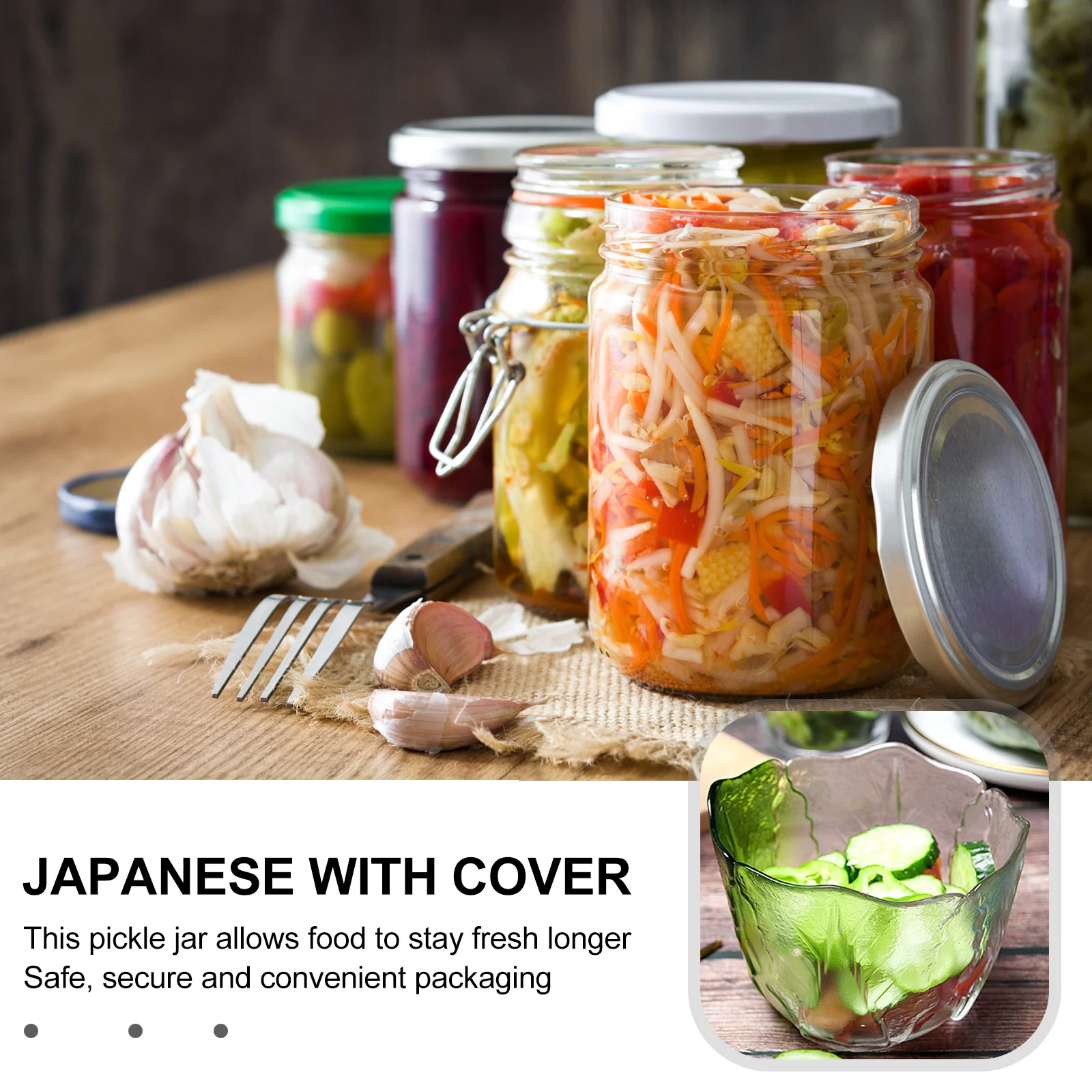 

Glass Pickle Jar Clear High Grade Food Storage Jar Household Pickles Storage Container for Grains Nuts Rice