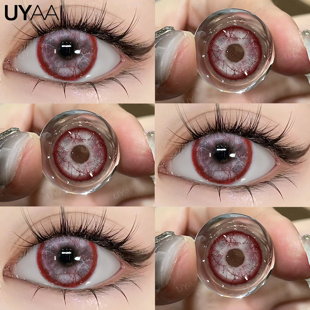UYAAI 1 Paar Cosplay-Kontaktlinsen in roter Farbe, Halloween-Linsen für gruselige große Augen, verrückte rote Augen-Make-up-Linsen für Cosplay-Partys – Detail 9