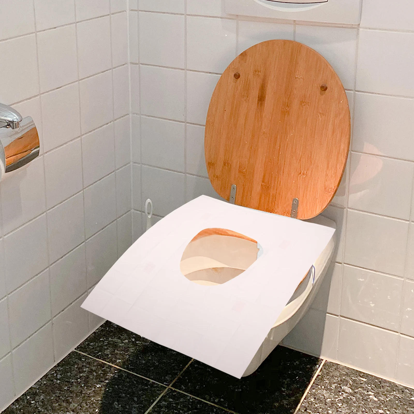 

50 Pcs Disposable Toilet Seat Covers Waterproof Skin Friendly Hygiene Supplies Camping Travel Portable Pad PE Film Household Mat