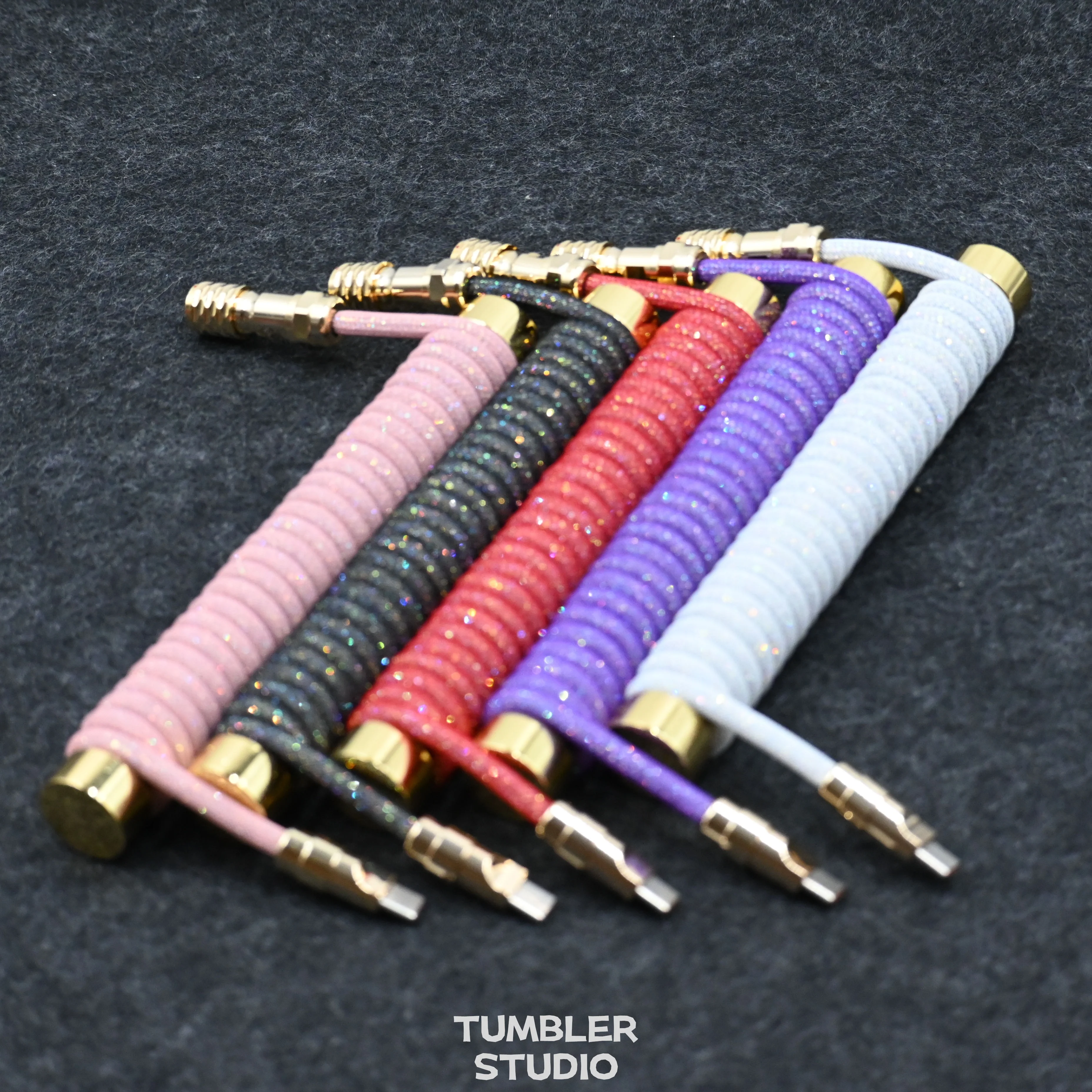 Tumbler Studio Zodiac Theme Crystal Decor Custom Mechanical Keyboard Aviator Cable Coiled Gaming Cord for Magnetic Switch