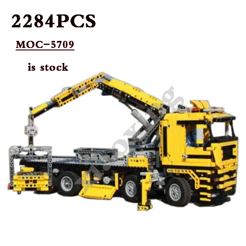 Large Crane Truck MOC-5709 Classic Mechanical Truck 2284 Pieces Suitable for 42009 Mobile Crane MK Building Blocks Kids Toy Gift