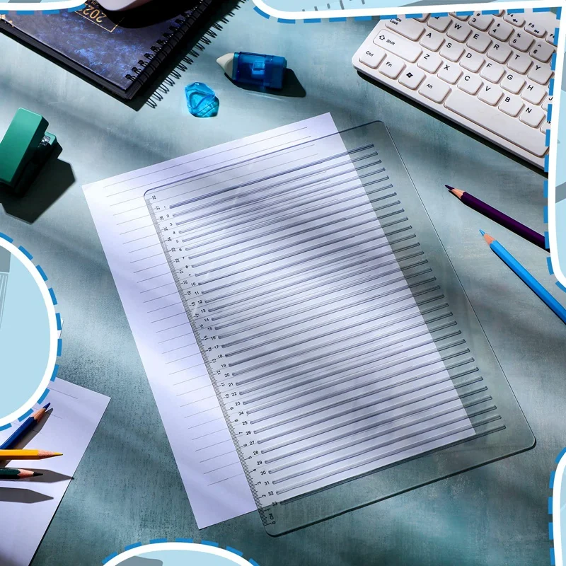 2 buah templat stensil garis lurus plastik untuk jurnal