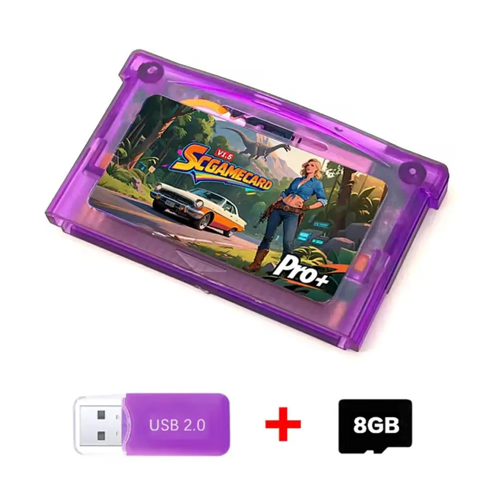 بطاقة فلاش V1.5 1000 في 1 لإصدار SC لـ GBA GBC GB NES مع محول 8G TF ملحقات وحدة التحكم في الألعاب