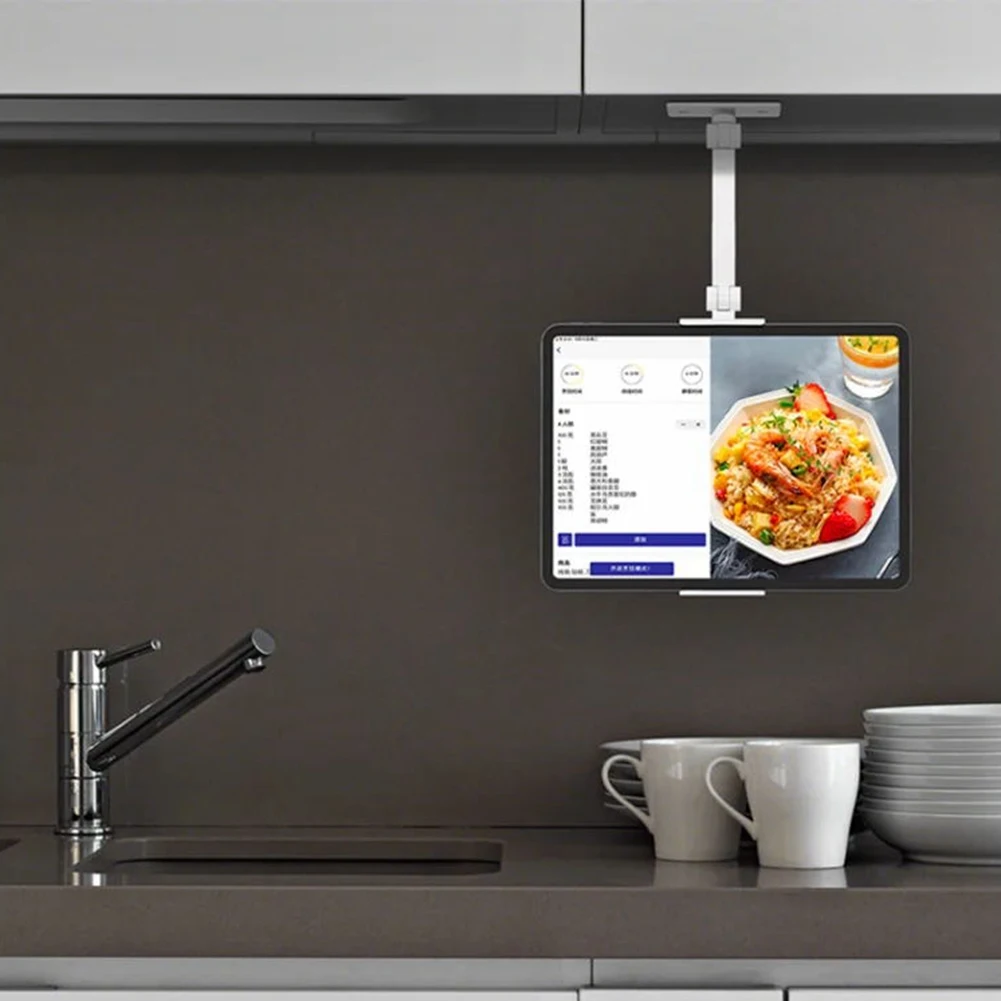 Delicate Texture-Kitchen Tablet Wall Mount Foldable Adjustable 4.7-12.9 Inch Tablet Mobile Phone Holder