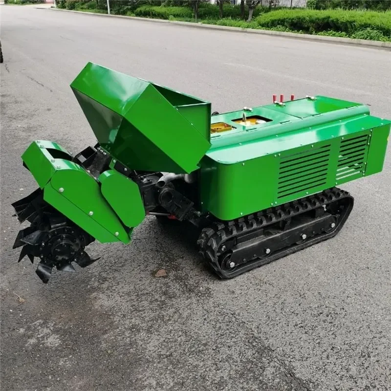 2026 Orchard crawler trench fertilization machine, high-horsepower trench fertilization backfill machine, multi-functional