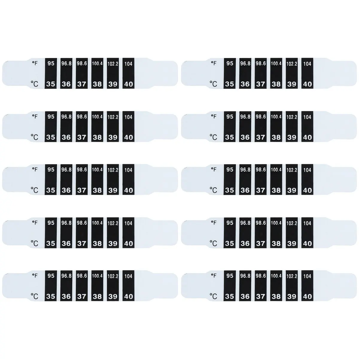 

10 шт. ЖК-термометры-наклейки для измерения температуры на лбу у младенцев и детей, бесшумные, простые в использовании, для ежедневного домашнего ухода
