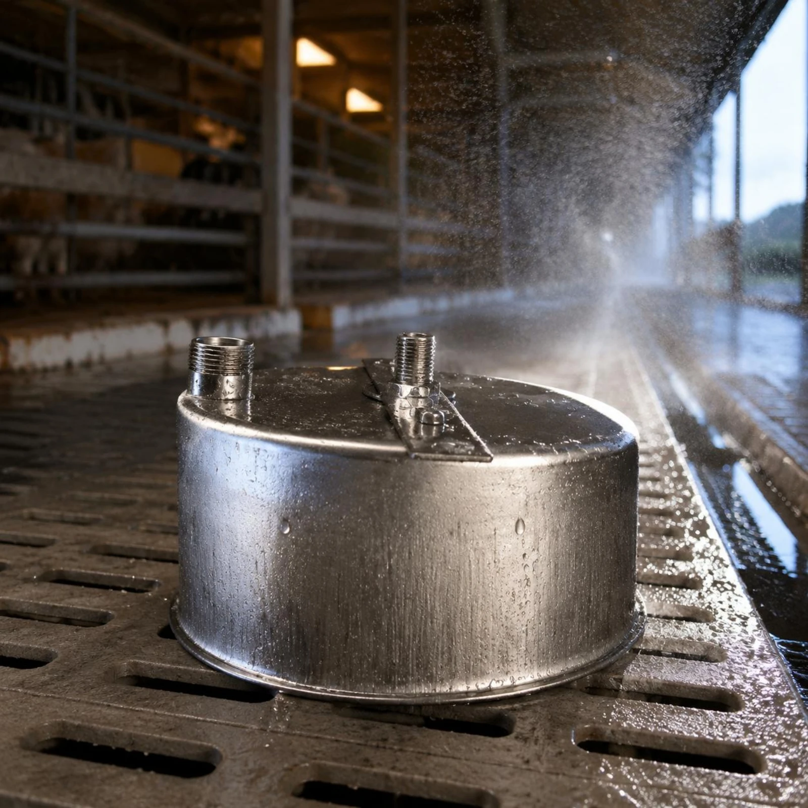Pig Drainage Bowl Wastewater Shallow Metal Cup Stainless Steel Colander Bowl Polished Silver Farm Equipment