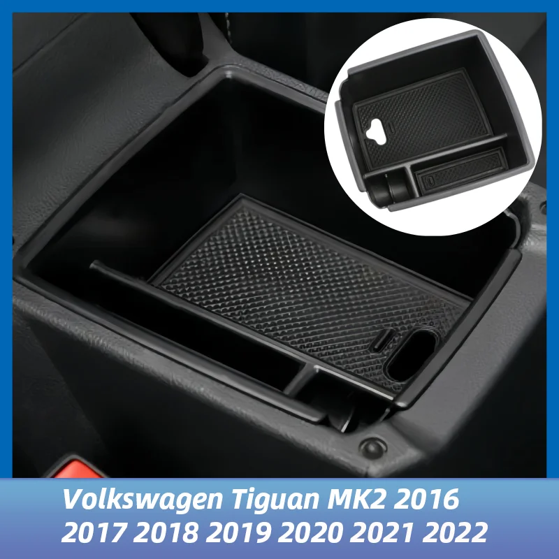 

Car Central Armrest Storage Box for Volkswagen Tiguan MK2 2016 2017 2018 2019 2020 2021 2022 Auto Container Glove Case Accessory