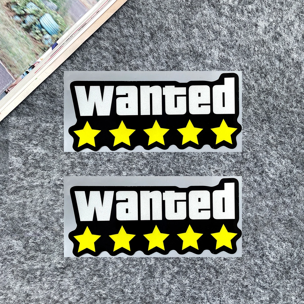 WANTED Motorrad-Aufkleber, wasserfester Vinyl-Aufkleber, anpassbar für Motorrad/Karosserie/Helm, Motorrad-Dekorationszubehör