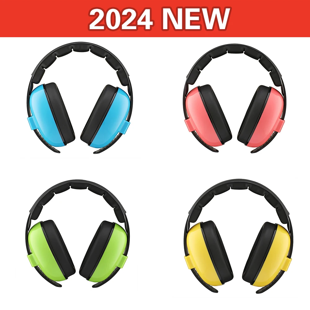 2024 NEW FULLY COATED Baby Ears Protection Anti-Noise Child Earmuff Children Ear Stretchable Sleeping studying construction