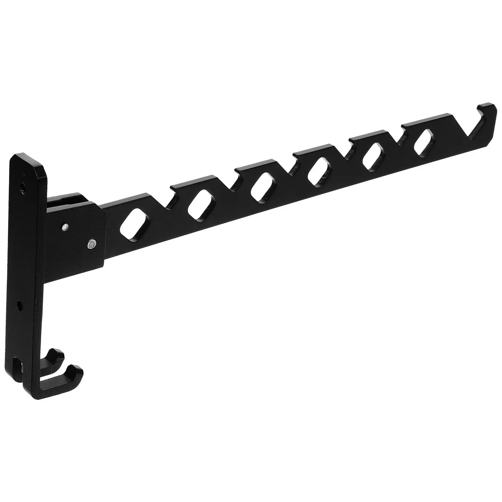 

Wall Mounted Foldable Clothes Drying Rack Aluminum Alloy Black Color Space Saving Indoor Balcony Garment Holder