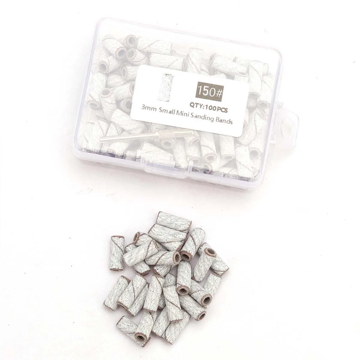 100 pièces 3.1mm Mini bandes de ponçage Kits forets à ongles mandrin ensembles accessoires de manucure électrique outil dissolvant de peau morte