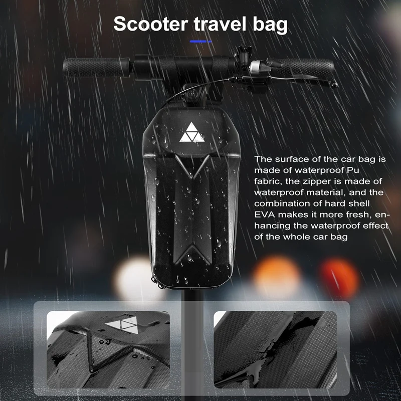 New Scooter Storage Bag, 5L Large Capacity Hard Shell Splash Waterproof Scooter Front Bag, Storage Bag,Handlebar Bag