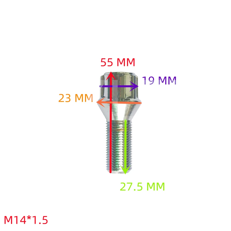 1 SET M14*1.5 For Mercedes Benz A207 C207 S211 S212 W221 C216 R172 Lock Wheel Bolts Tip Anti-theft Screws + Wrench