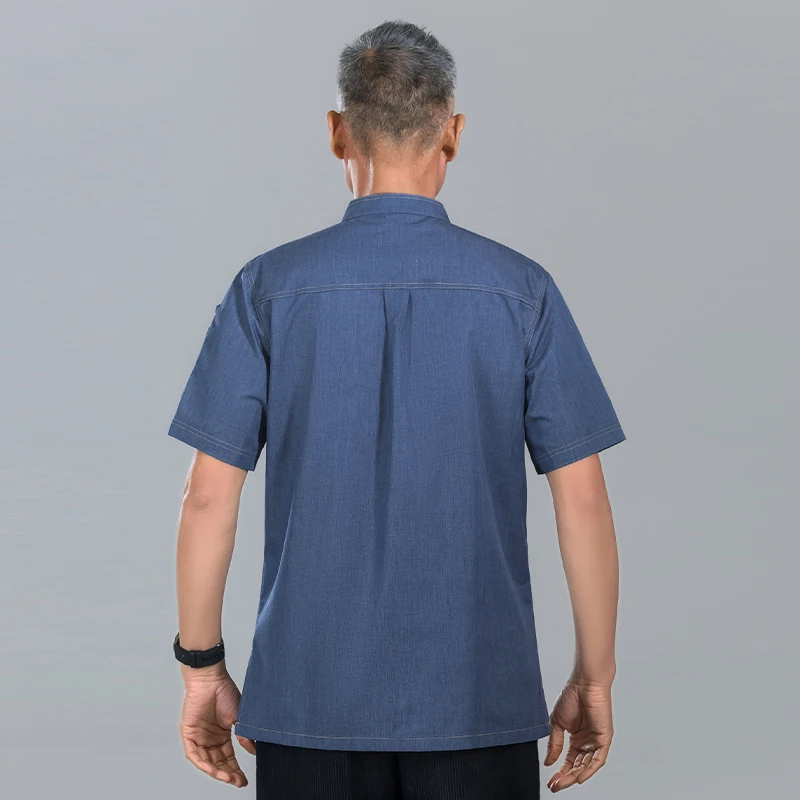 Quality Waiter Uniform Summer Short  Sleeve Chef Tops Cafe Bakery Bellboy Clothing Restaurant Kitchen Jacket Cooking Shirt