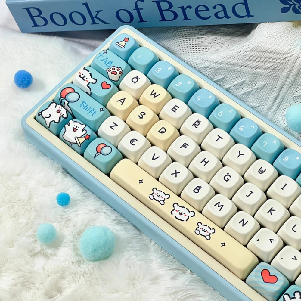 MOA Keycaps PBT Thermosublimation Small Full Set Line Puppy for 60/64/84/98/108 Gaming Mechanical Keyboard MX Switch