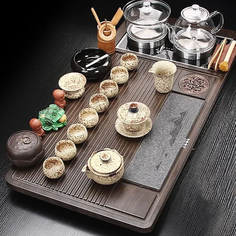 a*-Luxury Accessories Tea Tray Valet Bamboo Ceramic Decorative Saucer Big Tea Tray Storage Hospitality Home Decorationgs./