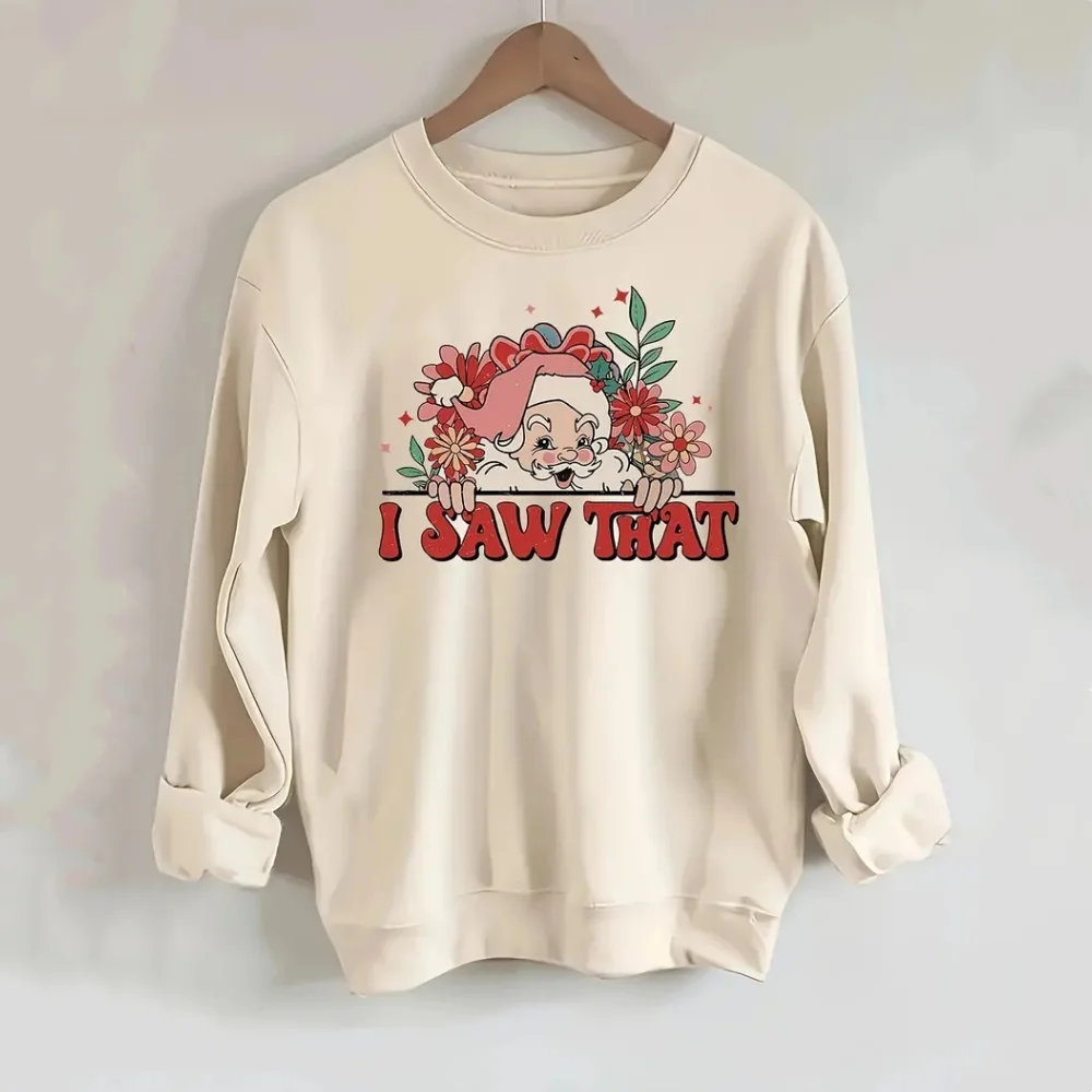 Christmas Cartoon Women\'s Hoodie Autumn/Winter Round Neck Long Sleeved Party Christmas Tree Print Design Cheap Clothing 2024 New