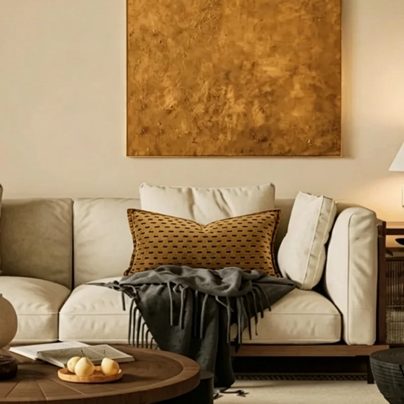 3D Geometric Pillows Brown Sand Black Color Cushion Case Modern Luxury Decorative Pillow Cover For Sofa Chair Home Decorations