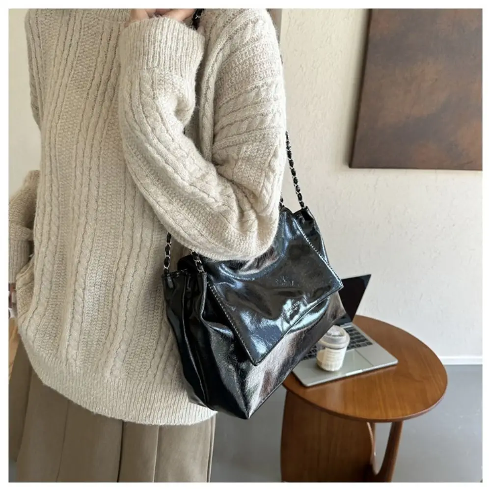 Bucket Bag Shoulder Bag Simple Solid Color PU Crossbody Bag Purses Large Capacity Totes Bag Women