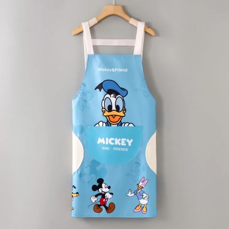 ديزني ميكي ماوس المئزر الطبخ الخبز مقاوم للماء أنيمي الأعمال المنزلية مكافحة الحشف الرجال النساء لطيف القهوة وزرة لوازم المطبخ