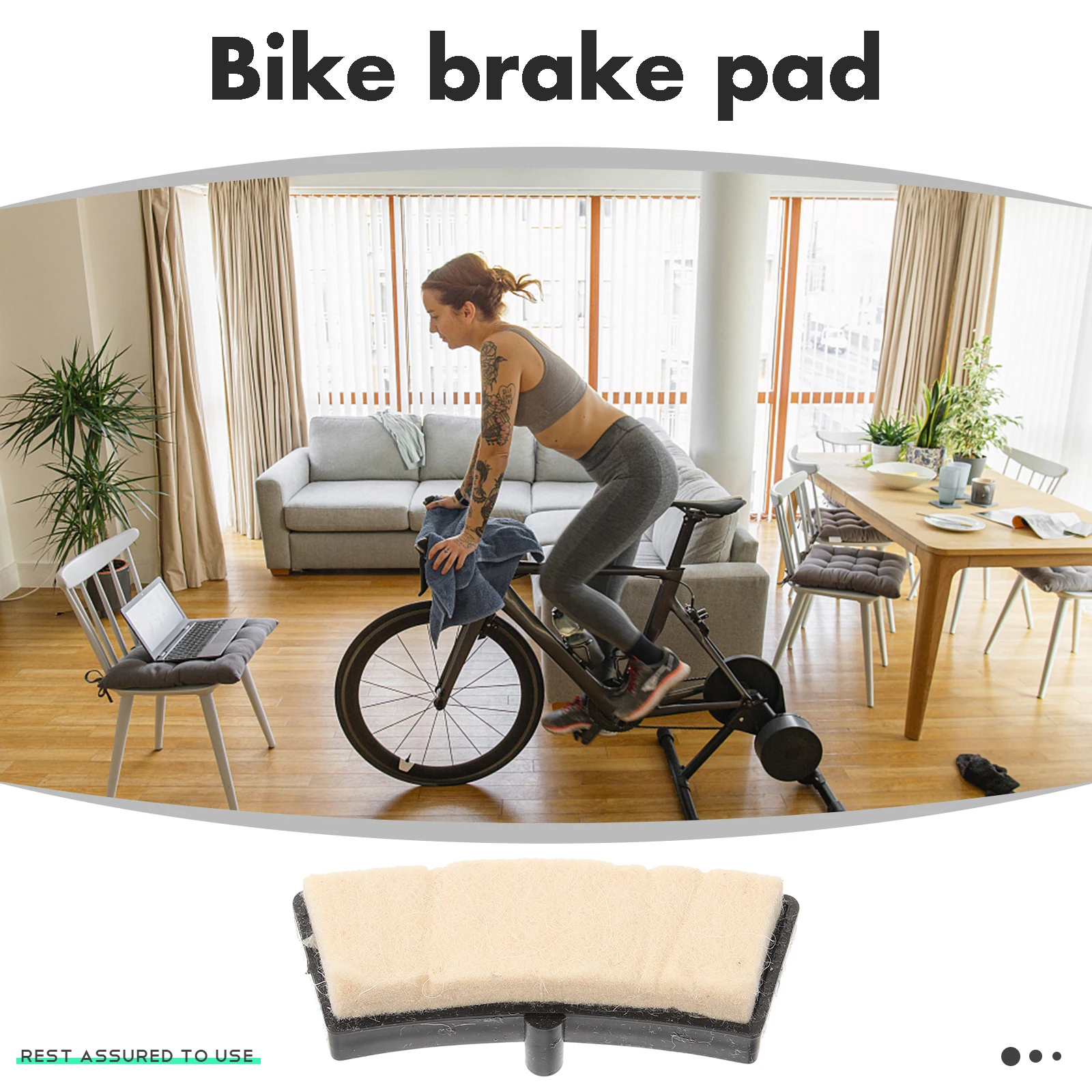 

1Pair Bike Brake Pads Non-Slip Durable Exercise Bike Braking Parts Wear-Resistant Fitness Cycling Brake Blocks for Gym