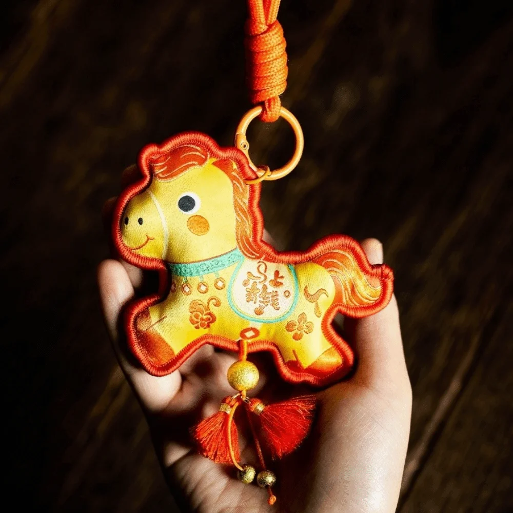 Embroidered Horse Pendant Multicolor Chinese Style Chinese New Year Decoration Lucky Sachet Year of The Horse