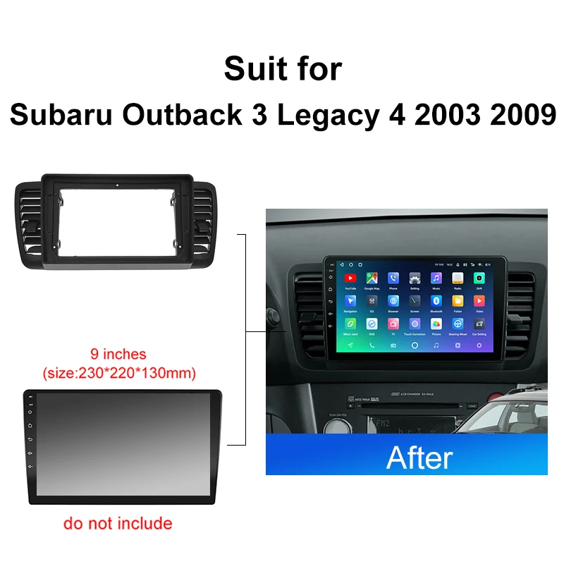 Kenvox Car Radio For Subaru Outback 3 Legacy 4 2003 2009 Android 2 Din dvd gps Stereo Mounting Bezel Faceplate Frame panel Kit