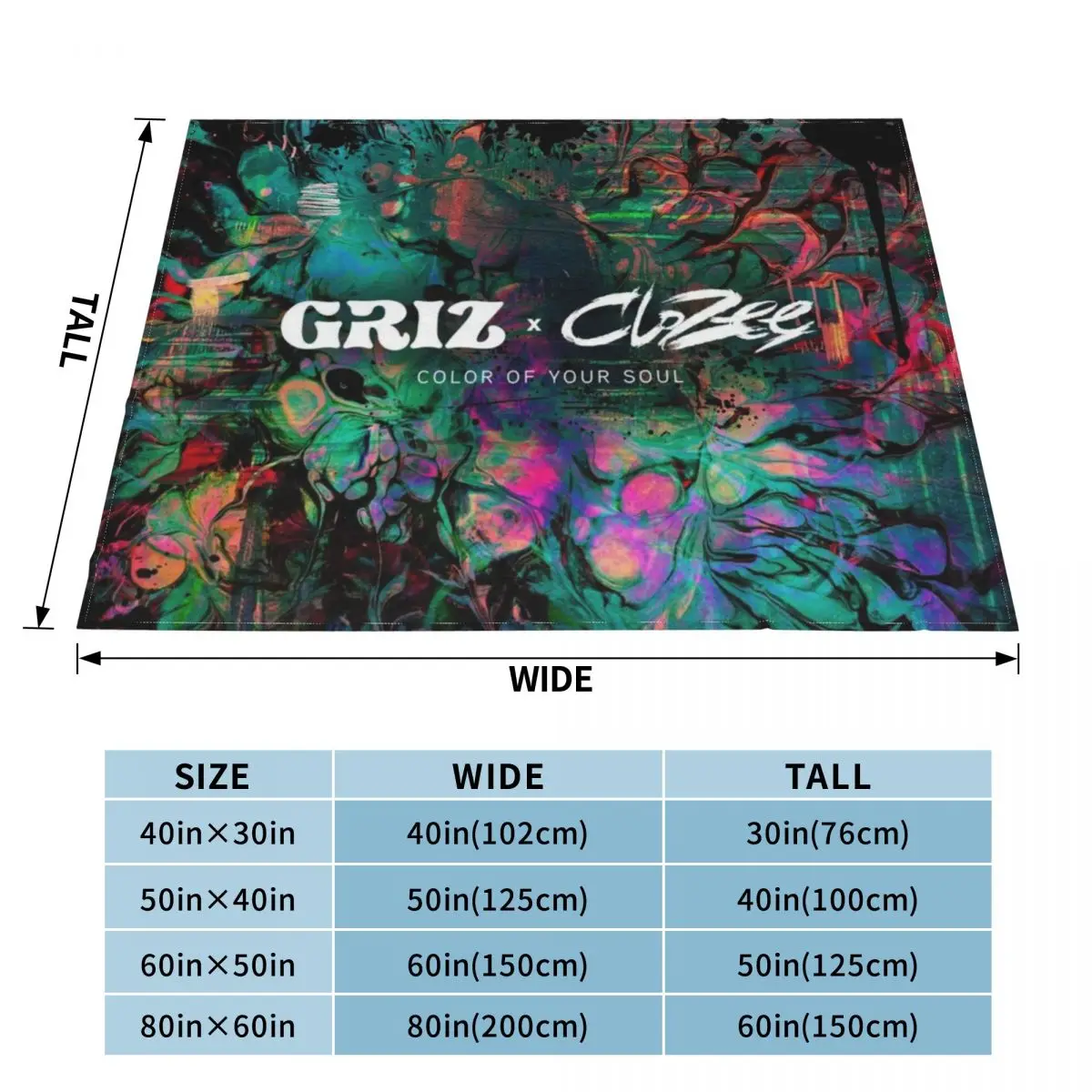 griz color your soul tour 2022 masmart Throw Blanket Luxury Brand Beach Flannel Blankets