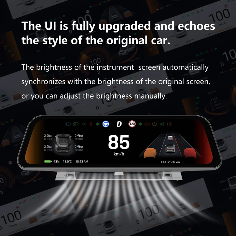 Новый 9,66-дюймовый беспроводной дисплей CarPlay и Android Auto для Tesla Model Y Juniper и Model 3 Highland, умная приборная панель.