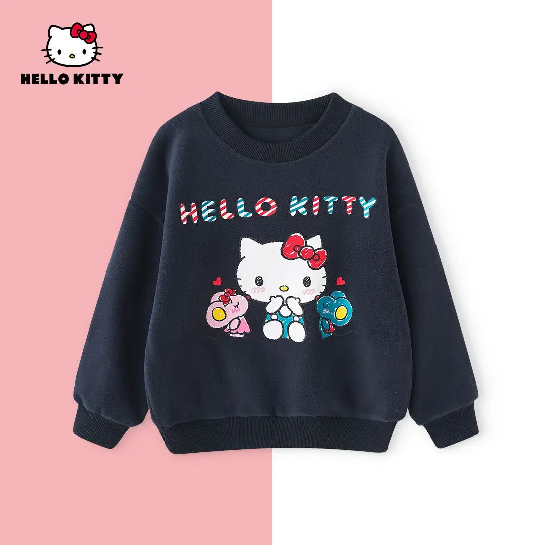 

Толстовка Sanrio Hello Kitty, весенне-осенний свитер с героями мультфильмов для девочек, детские топы принцессы с длинными рукавами