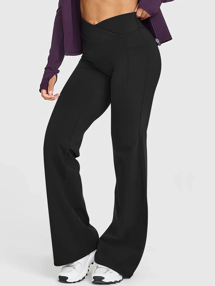 

OQQ спортивные леггинсы для йоги с высокой талией, женские однотонные прямые брюки с подтяжкой бедер, спортивные длинные брюки для бега