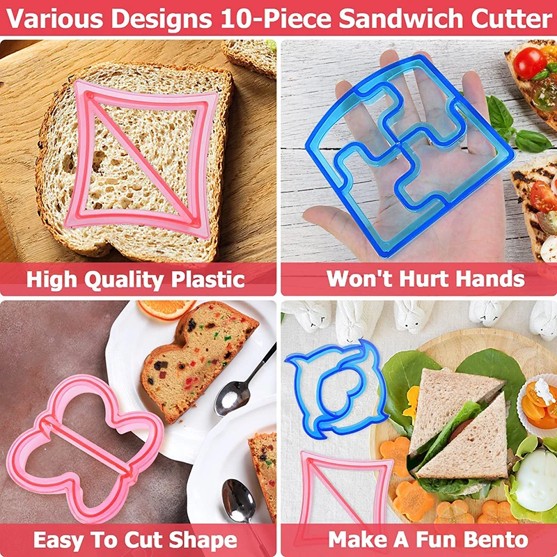 Sandwich-Ausstecher-Set für Kinder, Lebensmittel, Kekse, Brot, Formenbauer, Obst- und Gemüseformen, Schneidform, Backwerkzeuge für Kinder – Detail 10