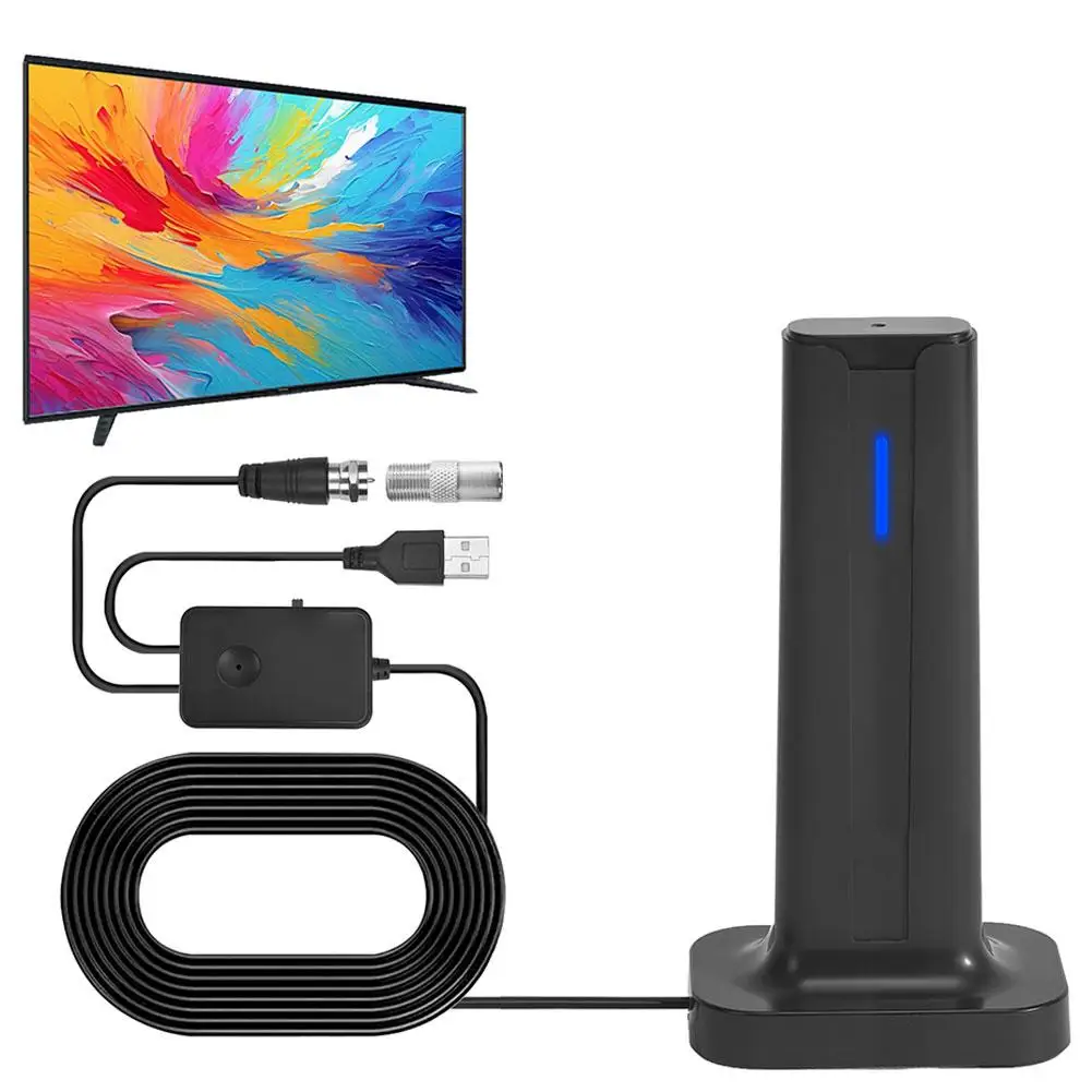 Antena cyfrowa dalekiego zasięgu do telewizora Smart TV, antena wewnętrzna 360 °   Antena HDTV Obsługuje 4K 1080p z Podstawką typu Stick Dropshipping
