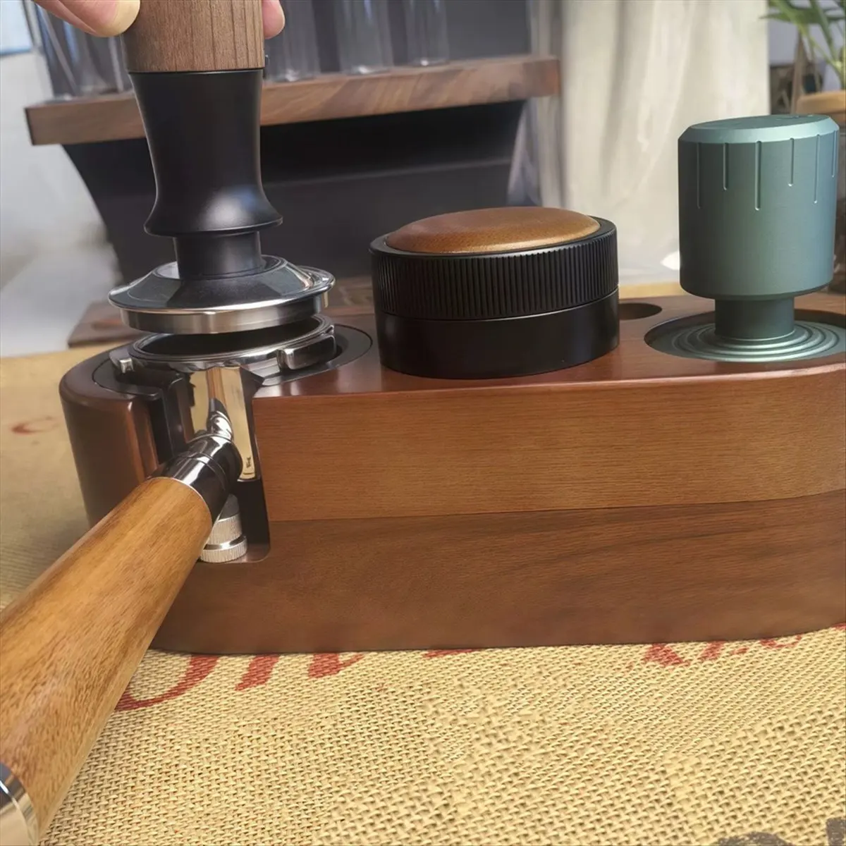 58 مللي متر سدادة الاسبريسو قوة ثابتة تأثير العبث قاعدة مسطحة موزع القهوة أداة تسوية سدادة قهوة #1